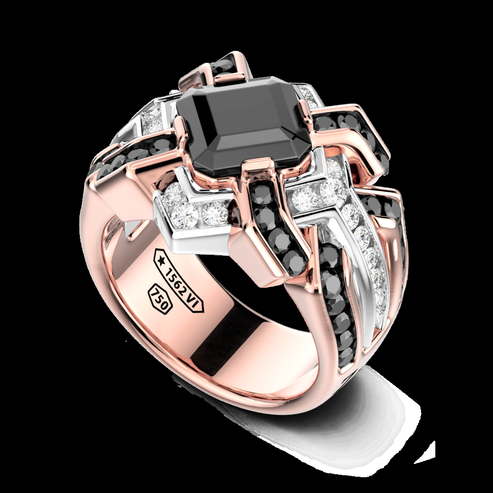 Zancan Anello Zancan in oro 18kt con diamante nero Vendita calda