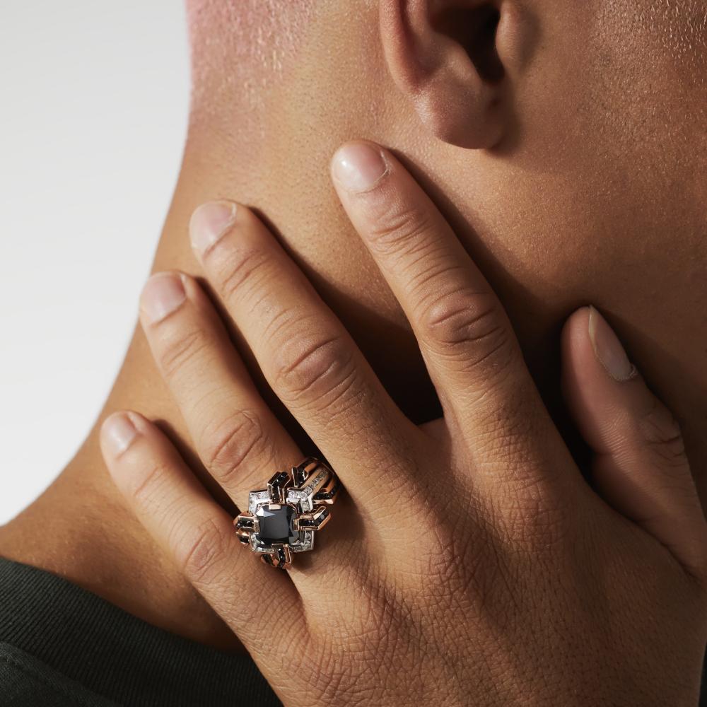 Zancan Anello Zancan in oro 18kt con diamante nero Vendita calda