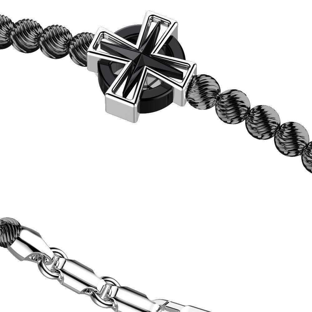 Zancan Bracciale Zancan in argento a sfere con croce greca Prezzo basso