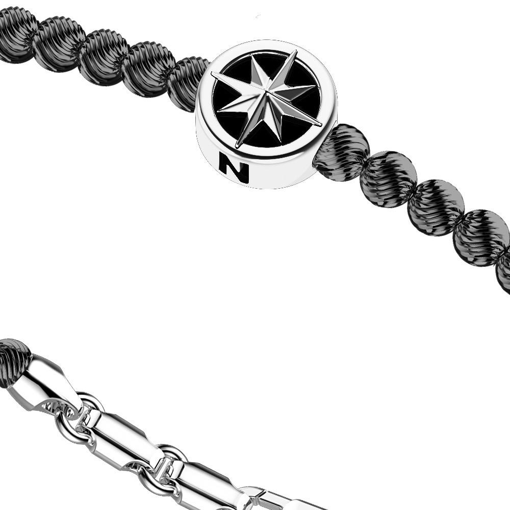 Zancan Bracciale Zancan in argento a sfere con rosa dei venti Rilascio limitato