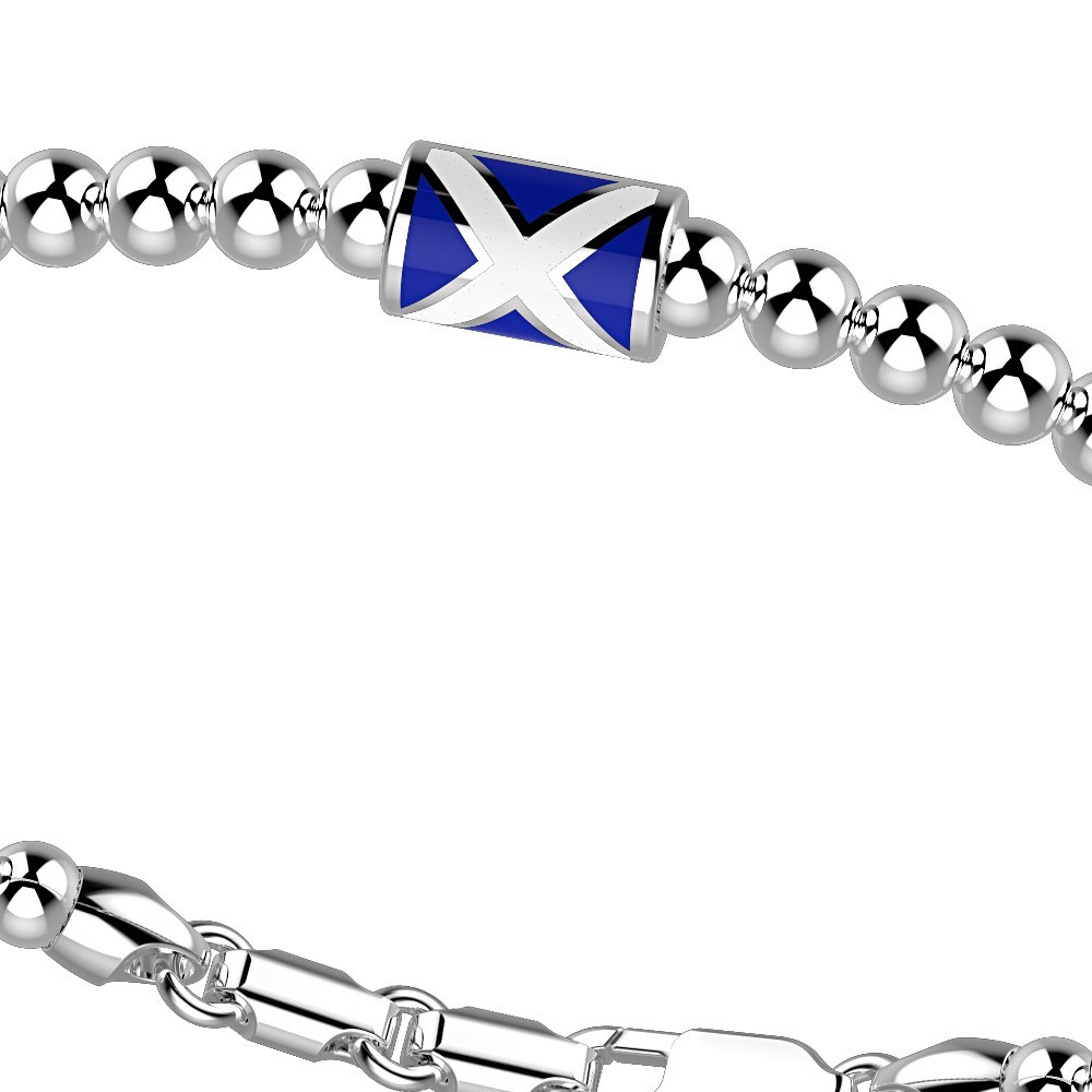Zancan Bracciale Zancan in argento a sfere con bandiera nautica Sostegno trimestrale