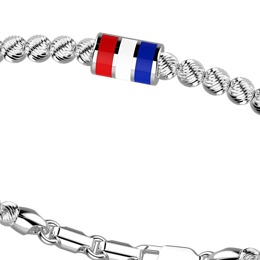 Zancan Bracciale Zancan in argento a sfere con bandiera nautica Fino al 55% di sconto