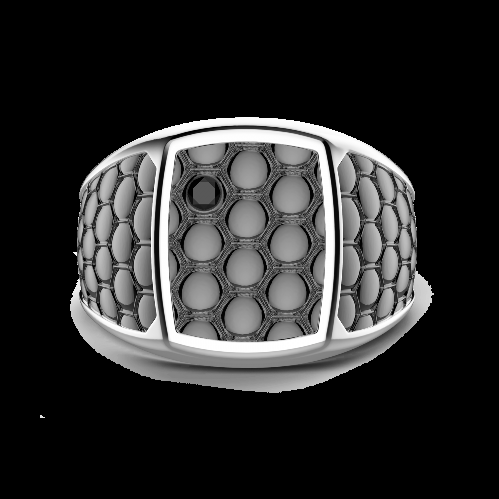 Zancan Anello chevalier Zancan in argento brunito Officina