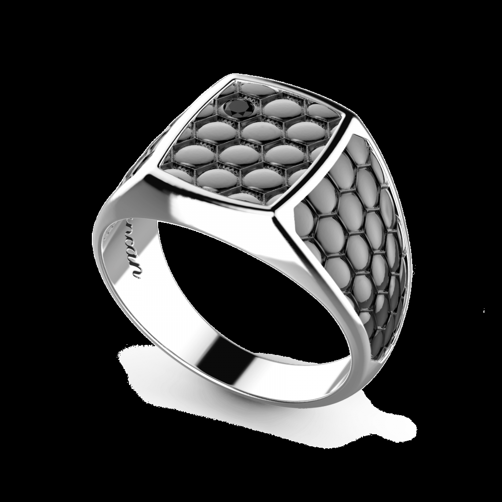 Zancan Anello chevalier Zancan in argento brunito Officina