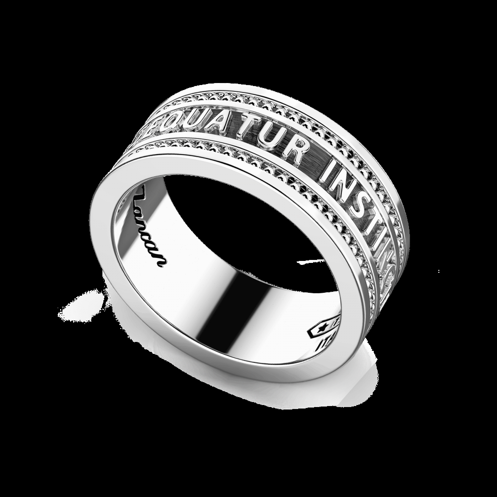 Zancan Anello a fede Zancan in argento con scritta in latino 50% di sconto per tempo limitato