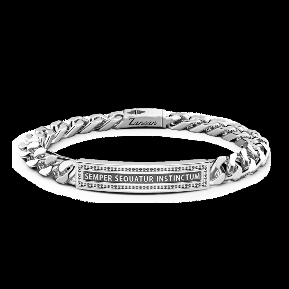 Zancan Bracciale Zancan a grumette in argento con targa
