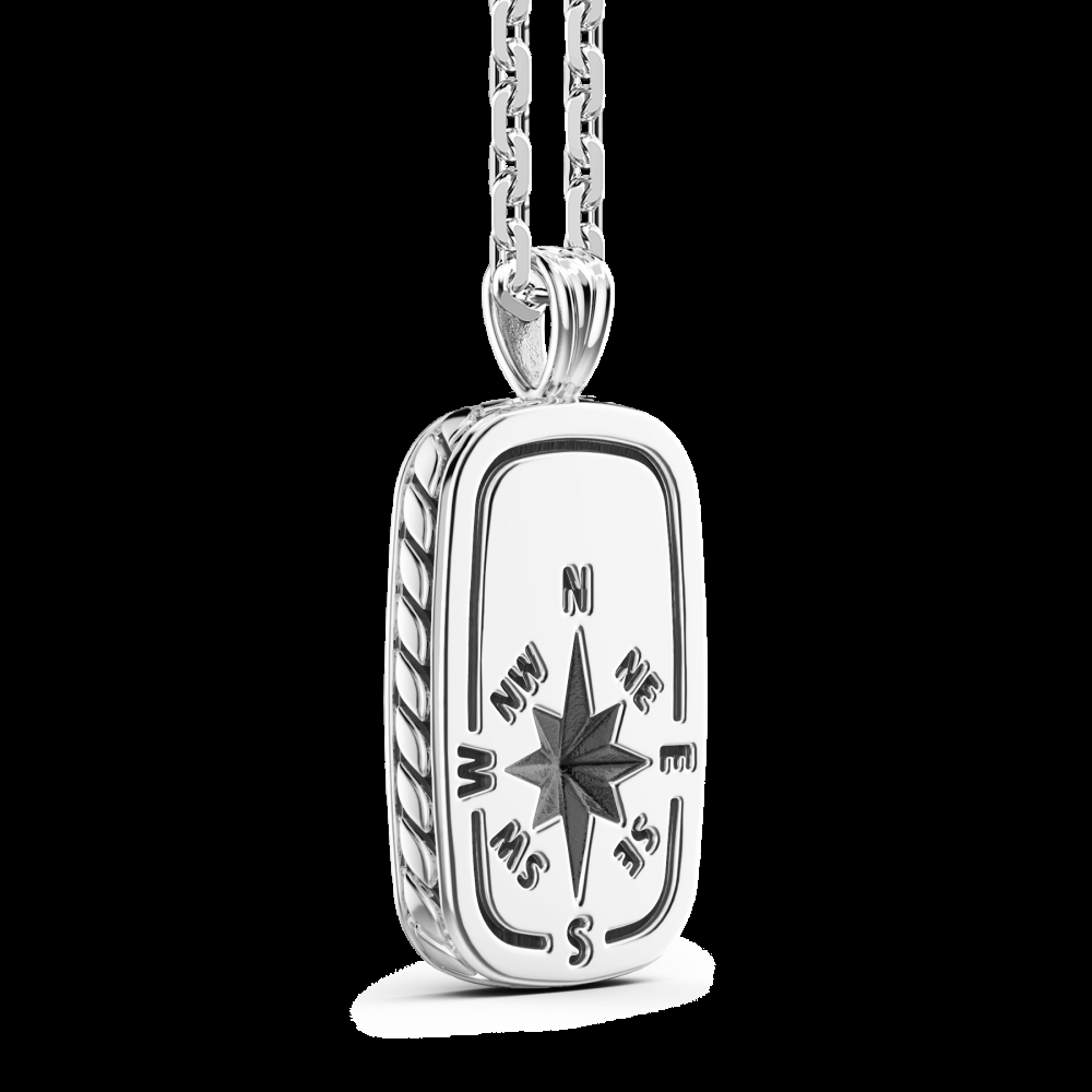 Zancan Collana Zancan in argento con pendente a targa e rosa dei venti Vendita