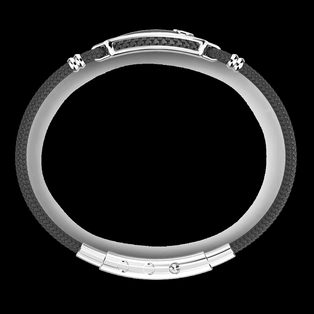 Zancan Bracciale Zancan in Kevlar con targa in argento Pezzi Unici