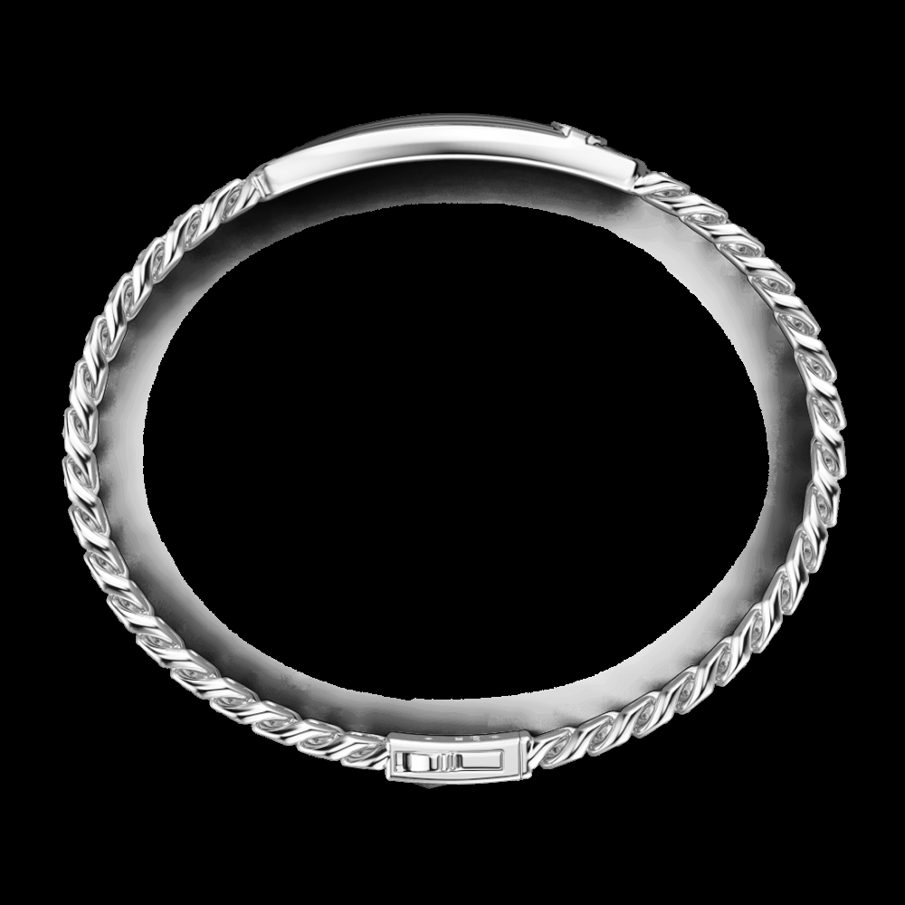 Zancan Bracciale Zancan a grumette in argento con targa Qualità Garantita