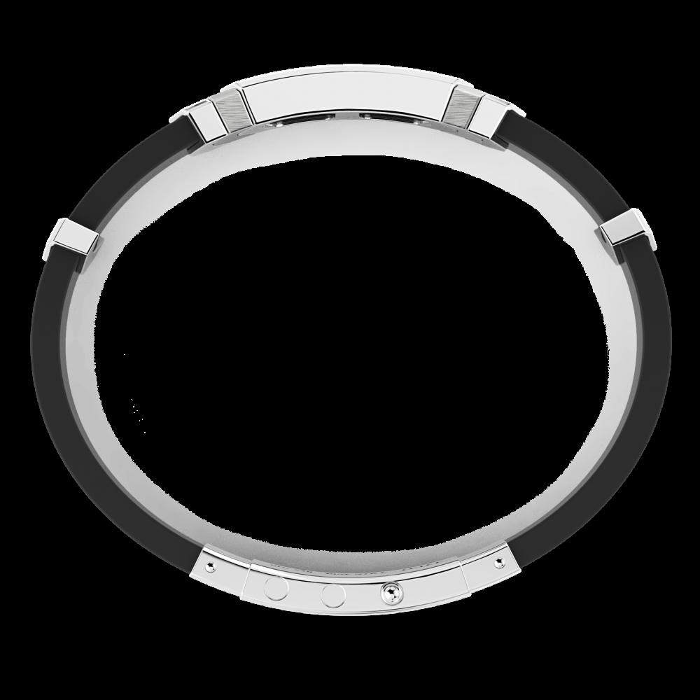 Zancan Bracciale Zancan in argento e silicone nero con targa Prezzo Ridotto