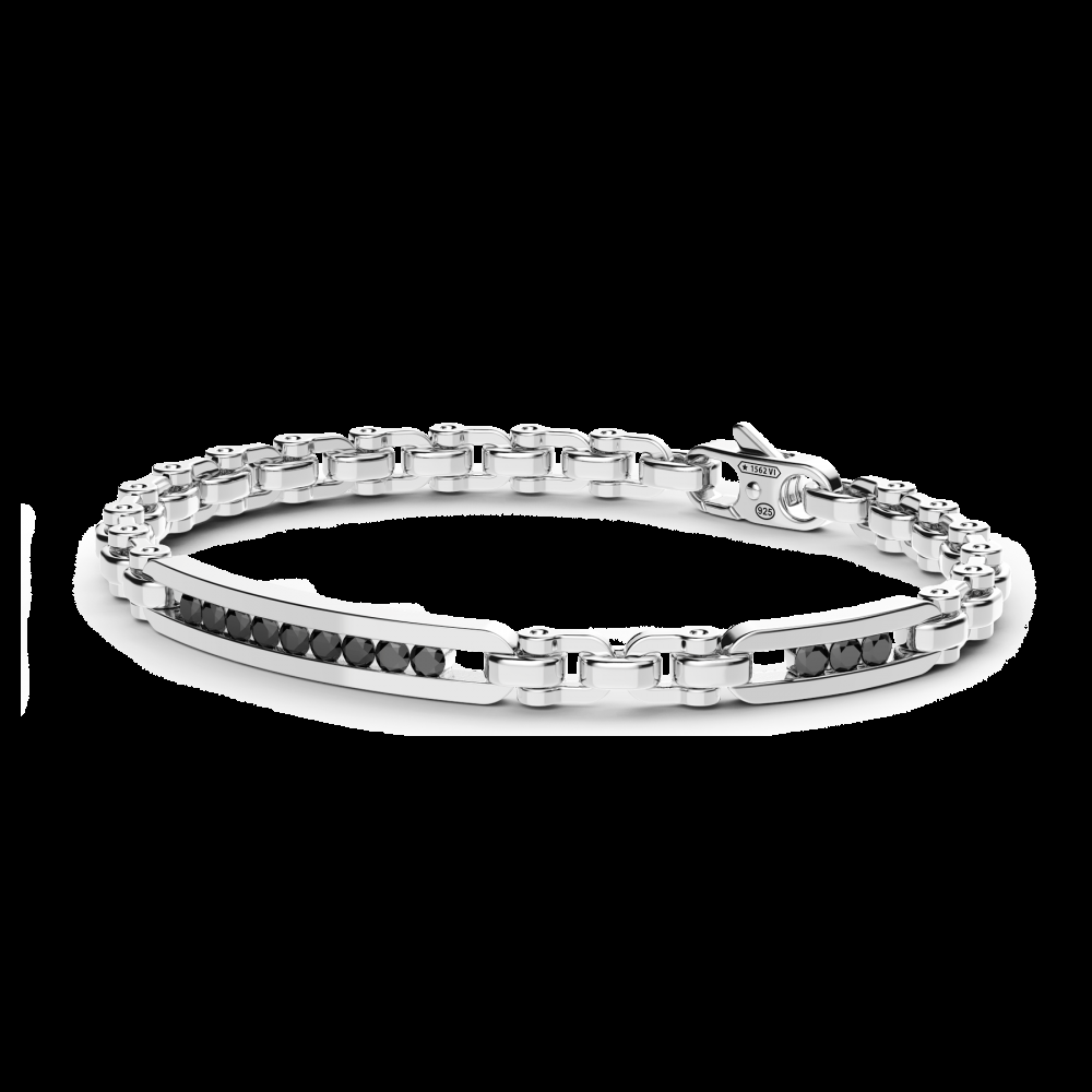 Zancan Bracciale solo maglia Zancan in argento con pietre nere Hotsell