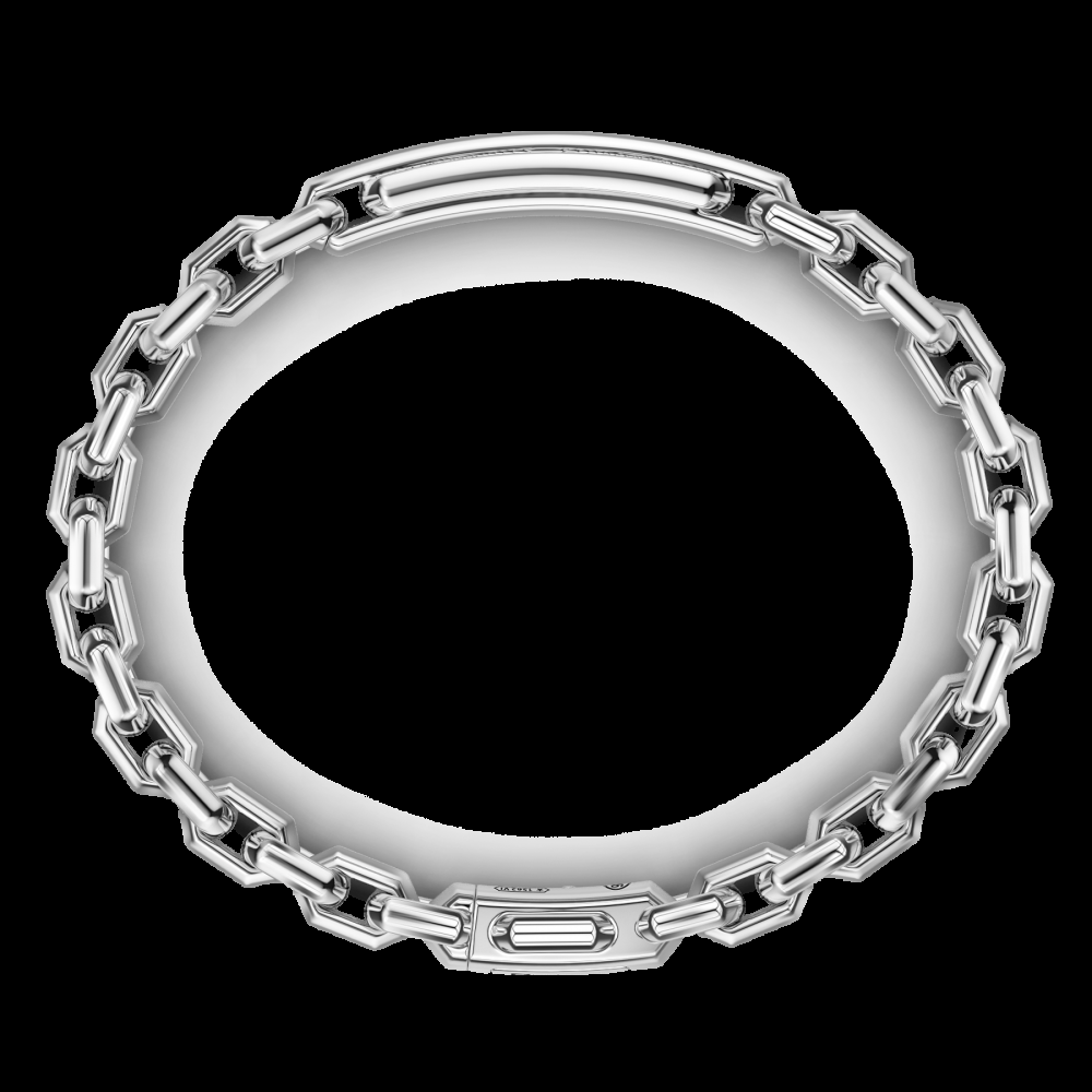 Zancan Bracciale Zancan in argento con targa e pietre nere Sconto di tempo limitato