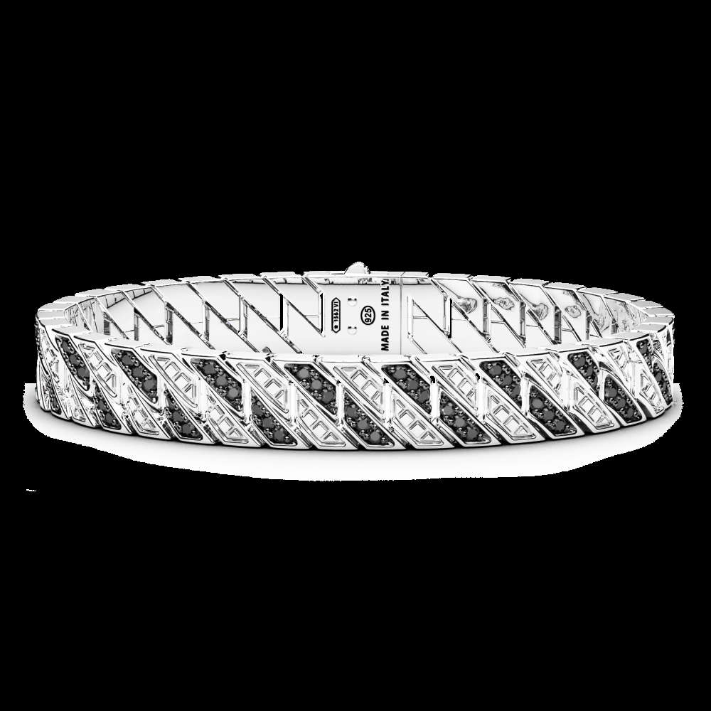 Zancan Bracciale Zancan solo maglia in argento con pietre Flash Sale