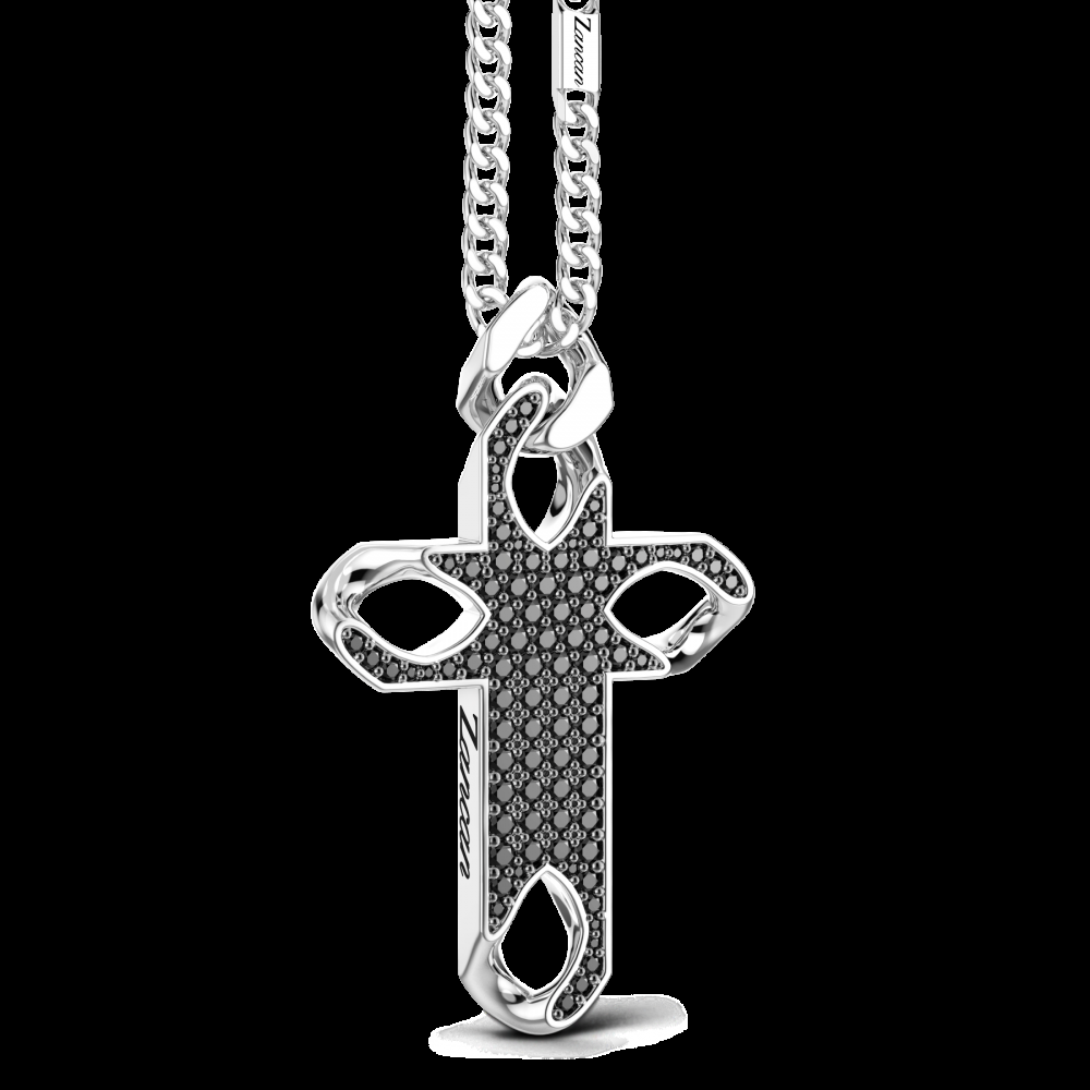 Zancan Collana Zancan in argento con pendente a croce e pietre Vendite stagionali