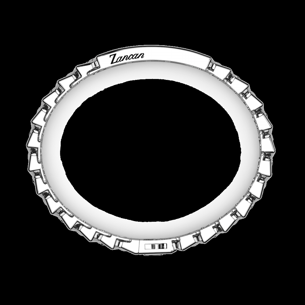 Zancan Bracciale Zancan in argento con pietre e targa centrale Offerta per la Festa della Mamma