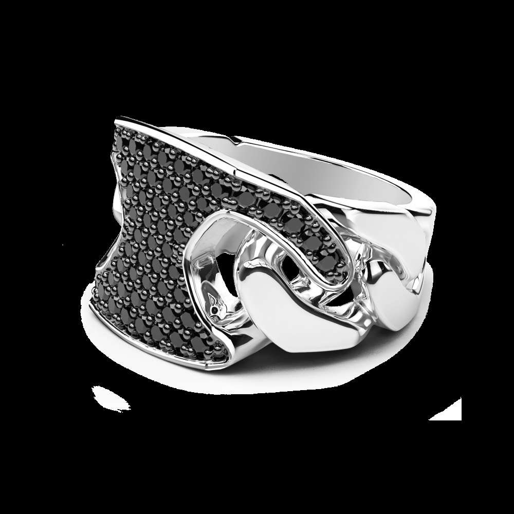 Zancan Anello chevalier Zancan in argento con pietre Offerta Giorno del Papà