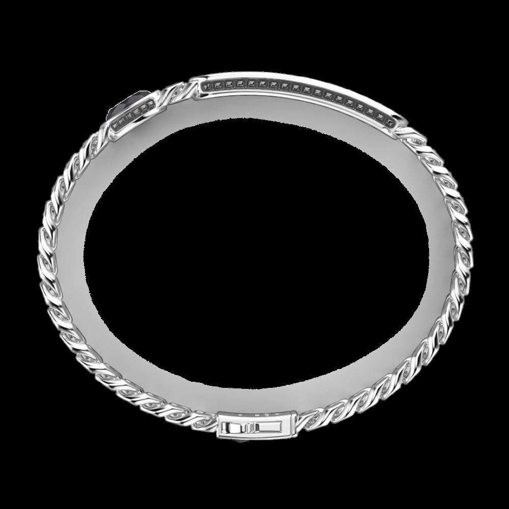 Zancan Bracciale grumette Zancan in argento con targa e pietra nera Offerta migliore