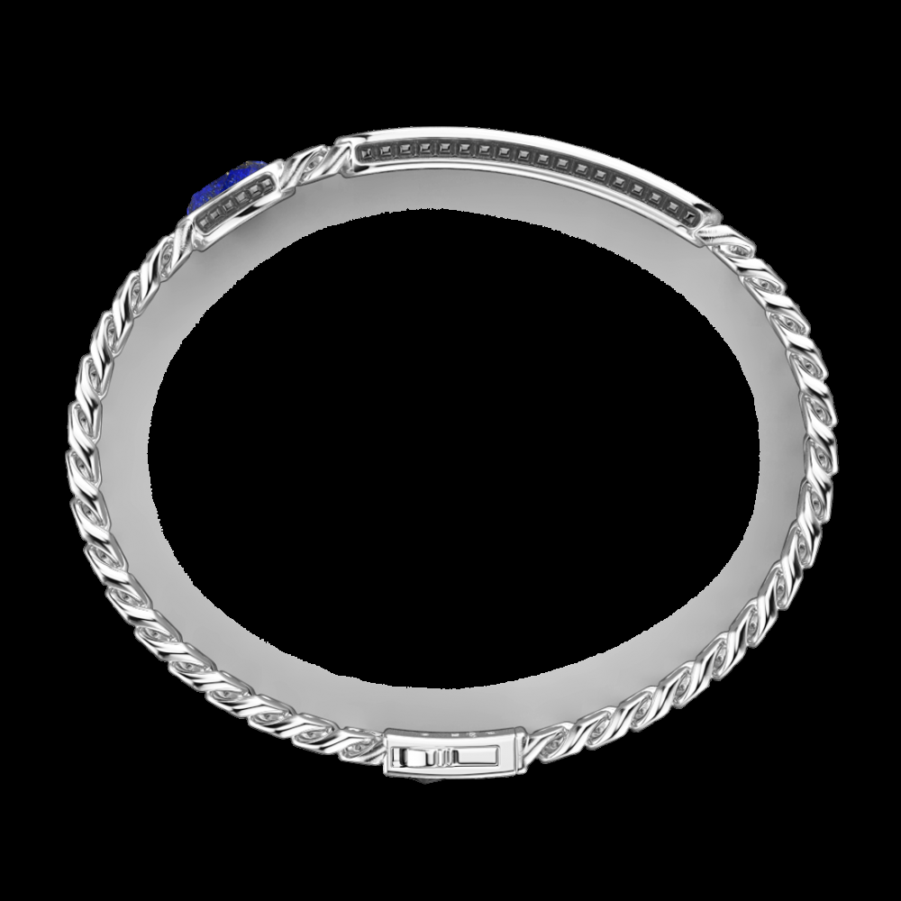 Zancan Bracciale grumette Zancan in argento con targa e pietra blu Latest fashion