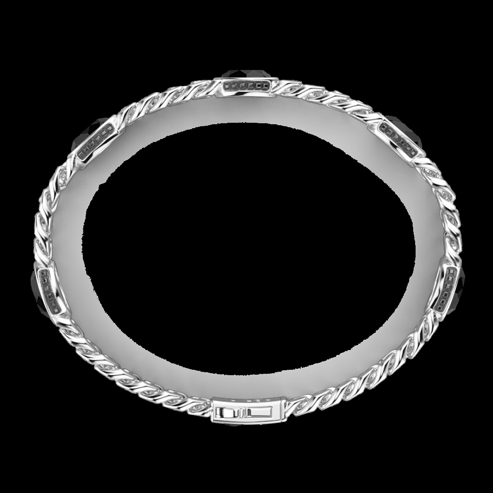 Zancan Bracciale a grumetta Zancan in argento con pietre nere Offerta temporanea