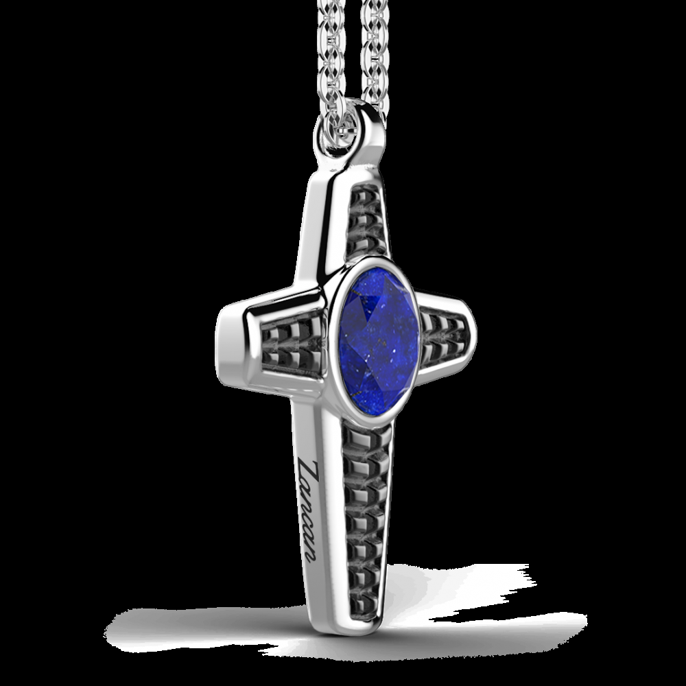 Zancan Collana in argento con pendente a croce e Lapis Lightning offer