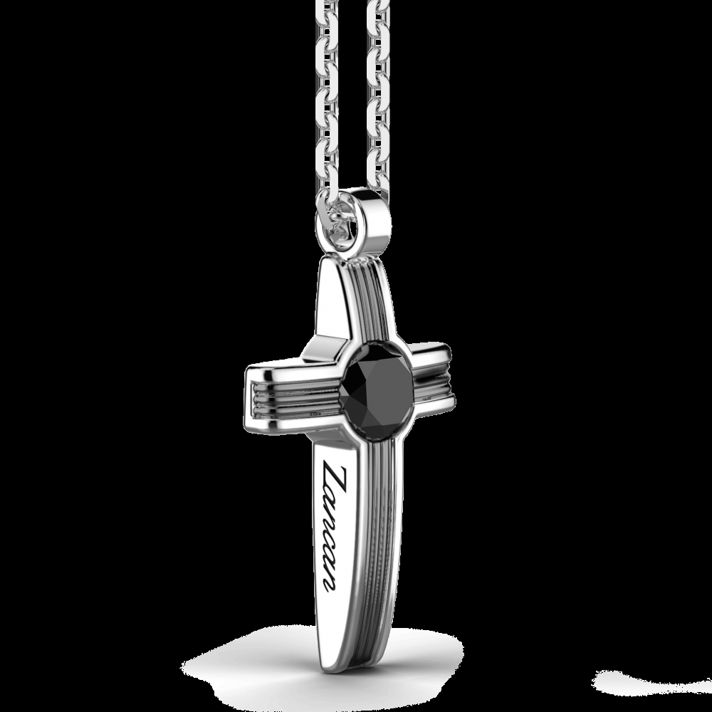 Zancan Collana Zancan in argento con pendente a croce e pietra onice Grandi sconti