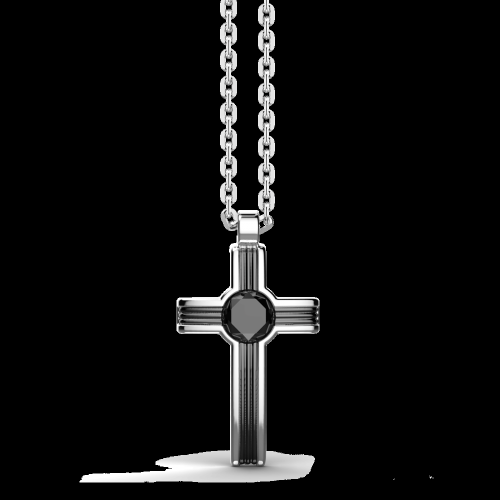 Zancan Collana Zancan in argento con pendente a croce e pietra onice Grandi sconti