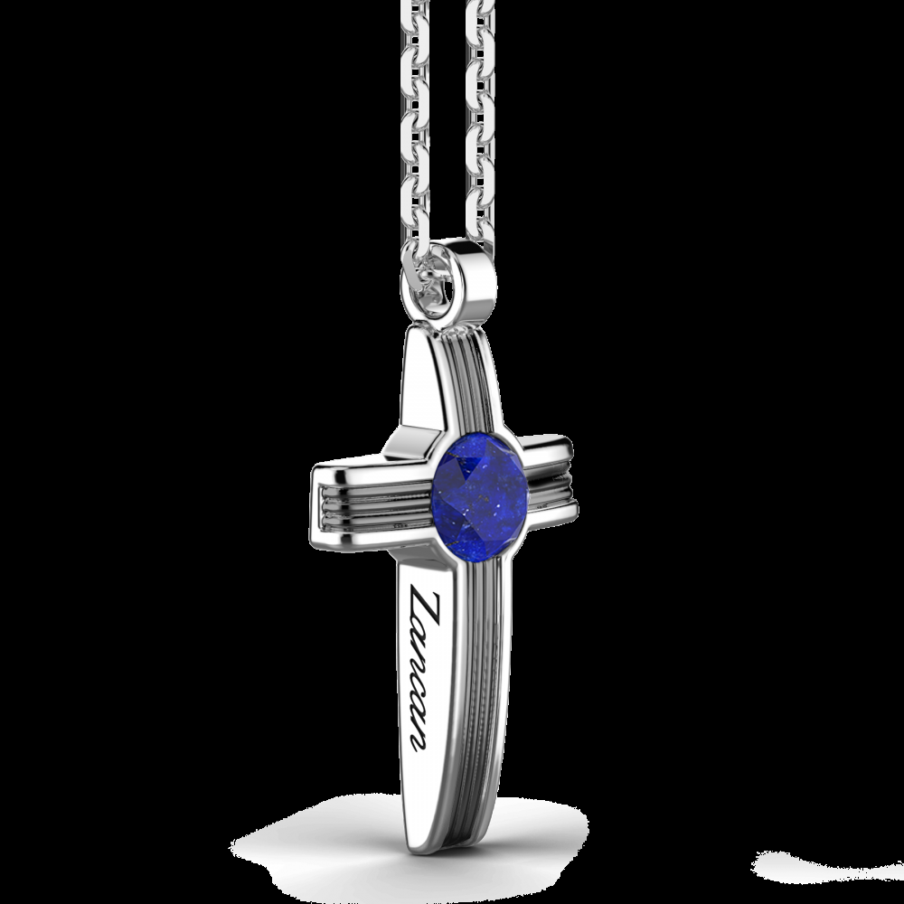Zancan Collana Zancan in argento con pendente a croce e pietra lapis Nuovi prodotti