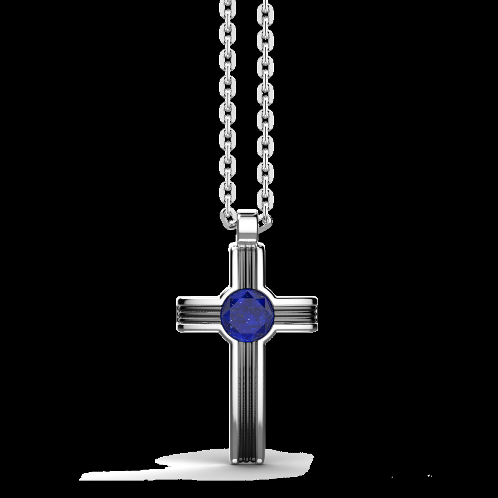 Zancan Collana Zancan in argento con pendente a croce e pietra lapis Nuovi prodotti