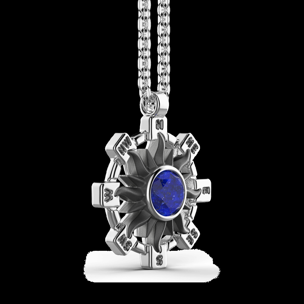Zancan Collana Zancan in argento con pendente a sole e pietra blu Offerte stagionali