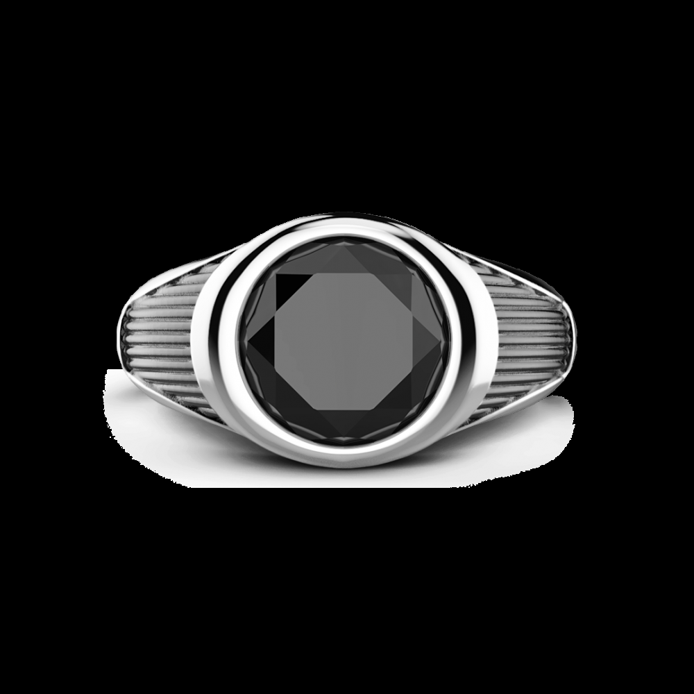 Zancan Anello Zancan in argento con pietra nera