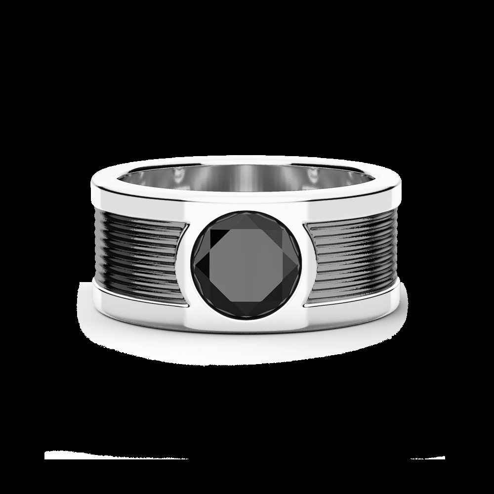 Zancan Anello a fascia Zancan in argento con pietra onice centrale