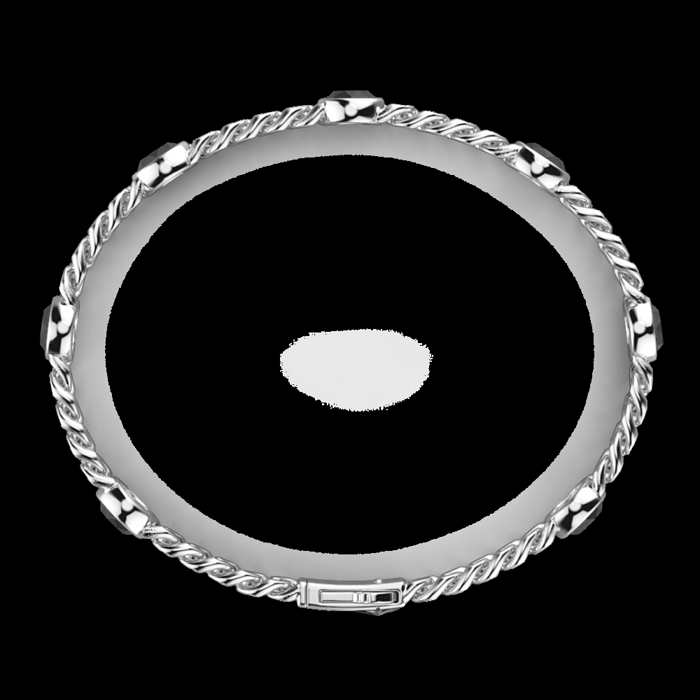 Zancan Bracciale a grumetta Zancan in argento con pietre nere Super Saving Price