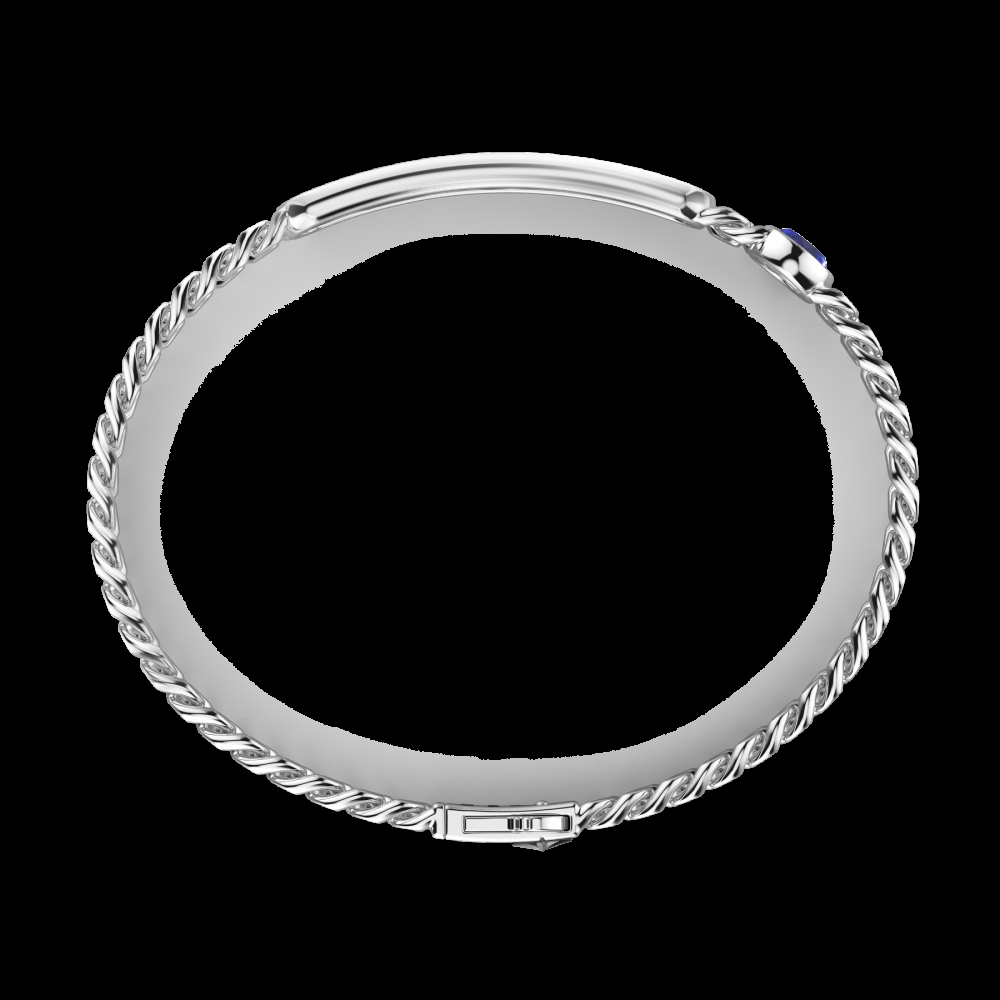 Zancan Bracciale a grumette Zancan in argento con targa e pietre lapis Ultimi tre giorni