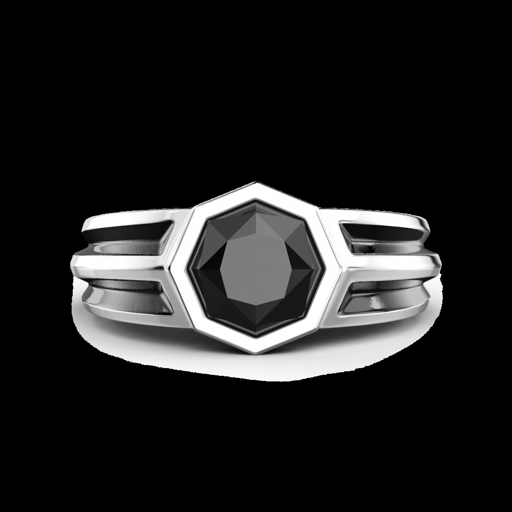 Zancan Anello chevalier Zancan in argento con pietra onice