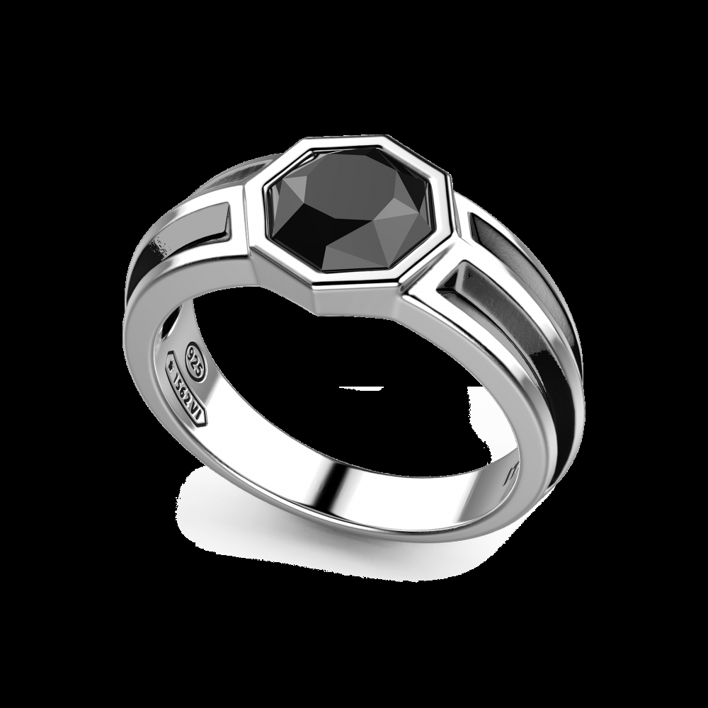 Zancan Anello chevalier Zancan in argento con pietra onice Ultimo giorno