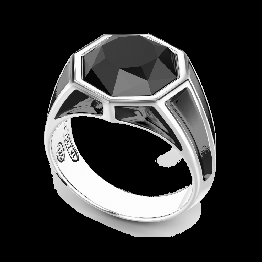 Zancan Anello chevalier Zancan in argento con pietra onice Promozione temporanea