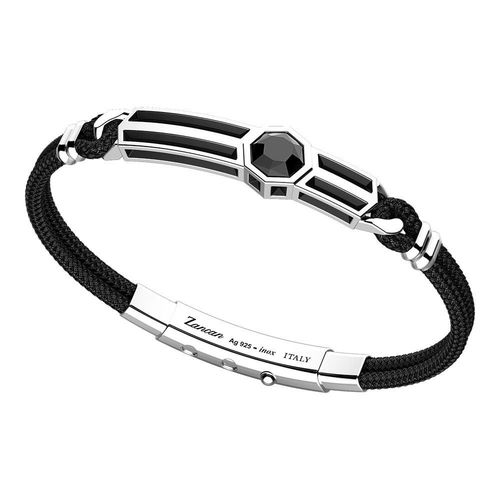 Zancan Bracciale Zancan in kevlar con targa in argento e onice Only for today