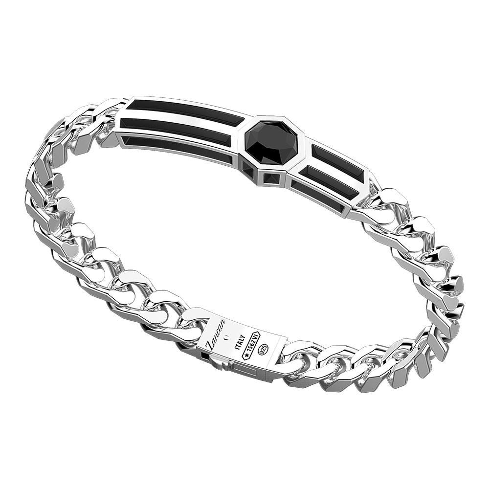 Zancan Bracciale a grumetta Zancan in argento con targa e onice Offerta speciale della fabbrica