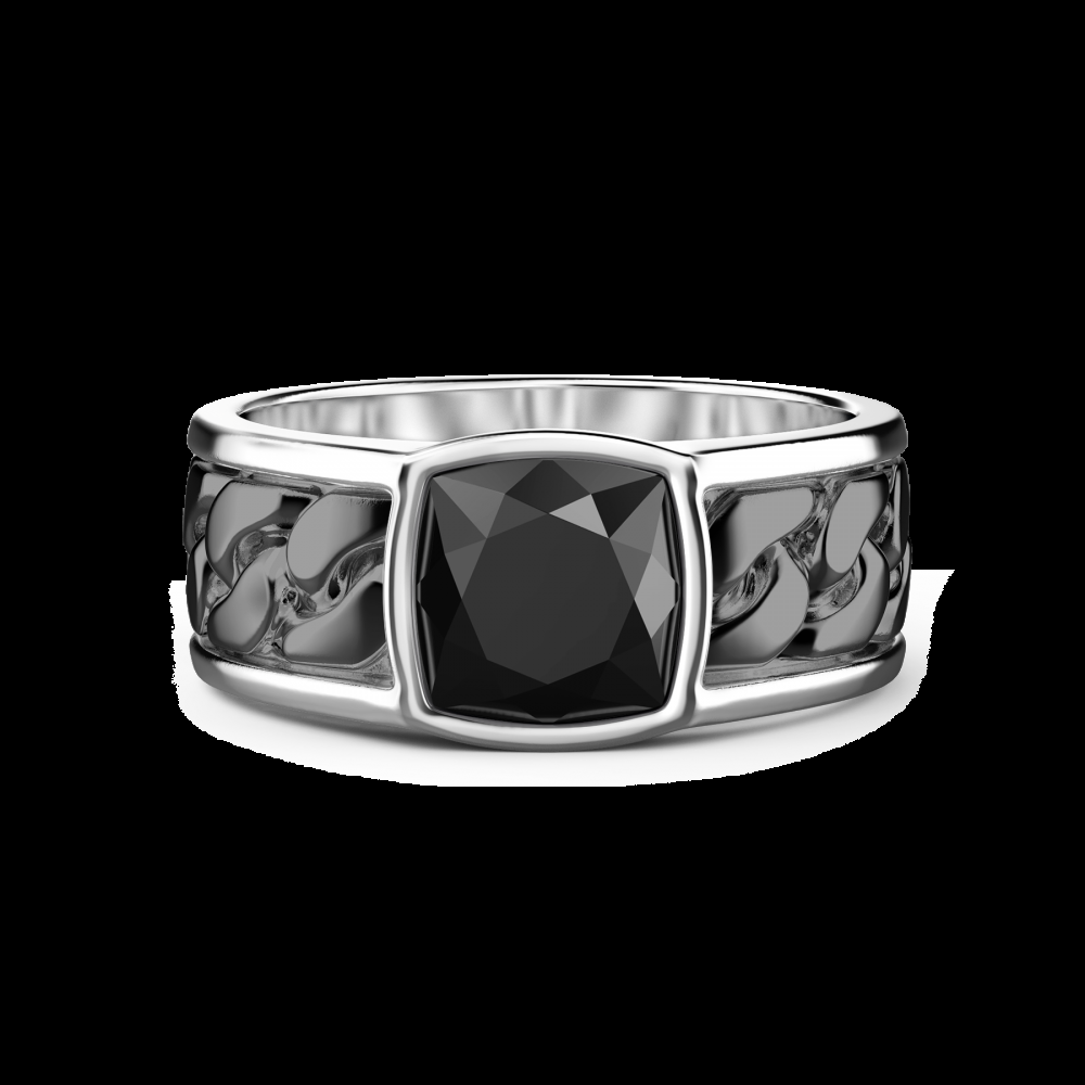 Zancan Anello in argento bianco e nero con onice 50% di sconto con spedizione gratuita