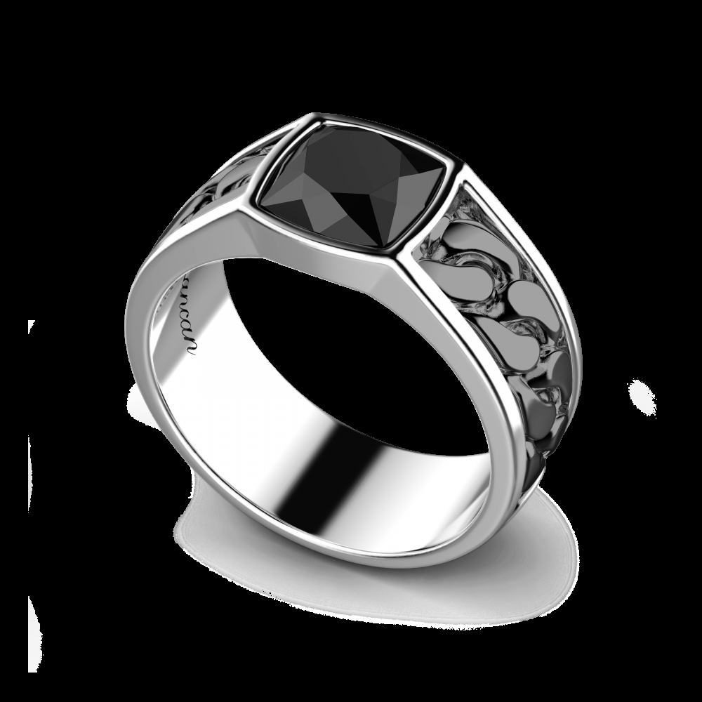 Zancan Anello in argento bianco e nero con onice 50% di sconto con spedizione gratuita
