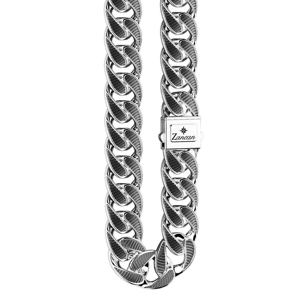 Zancan Collana a grumetta larga Zancan con finiture striate in colore nero Esporta salva