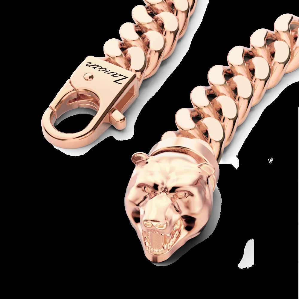 Zancan Bracciale a grumetta Zancan in argento con chiusura a testa d'orso In Linea