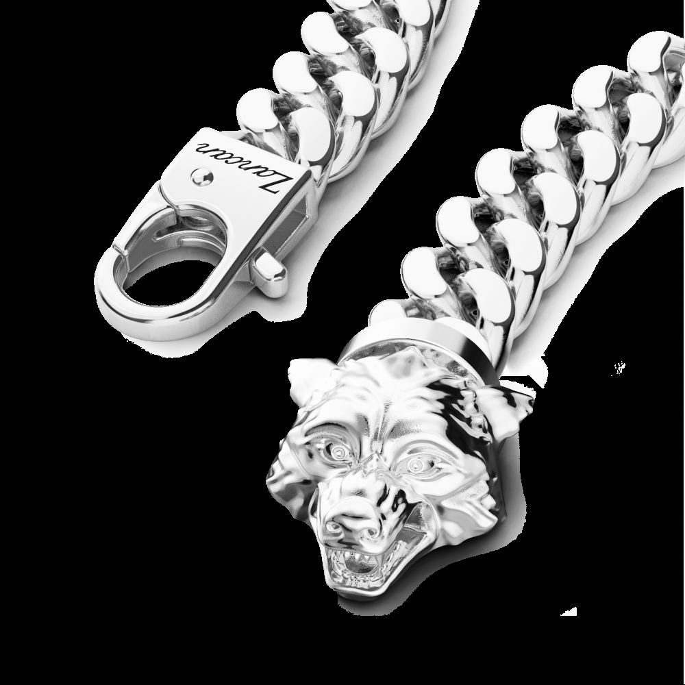 Zancan Bracciale a grumetta Zancan in argento con chiusura a testa di lupo Nuovo