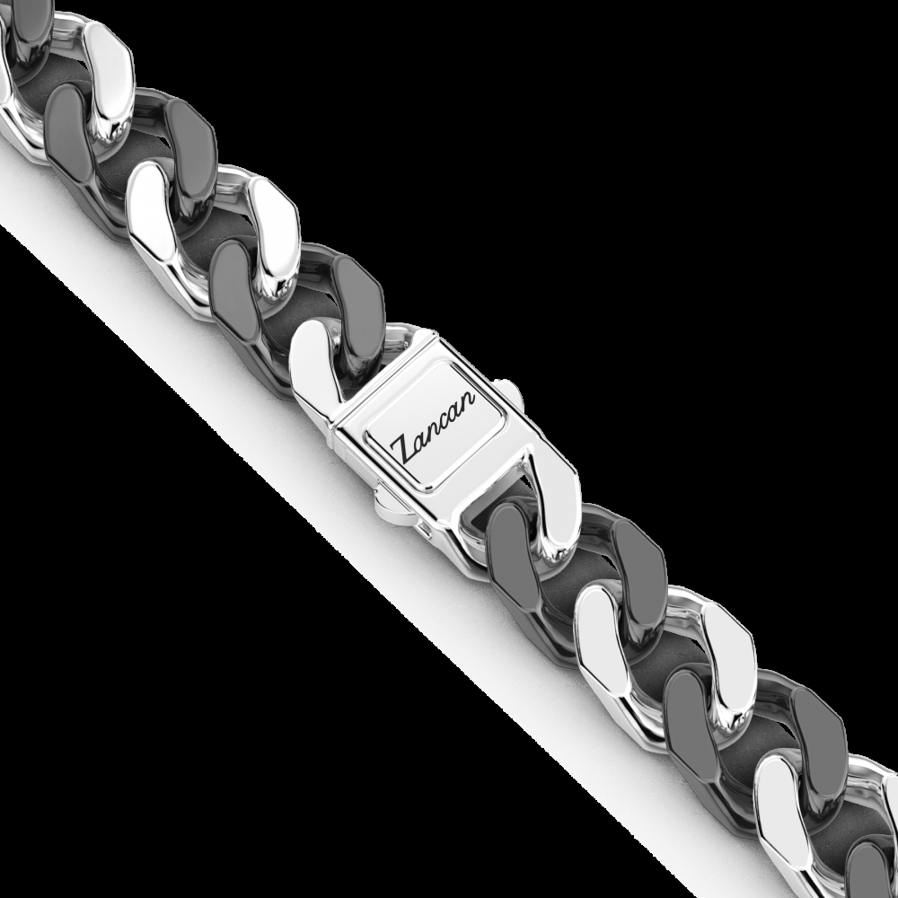 Zancan Collana a grumette Zanca in argento e ceramica nera Saldi Di Fabbrica
