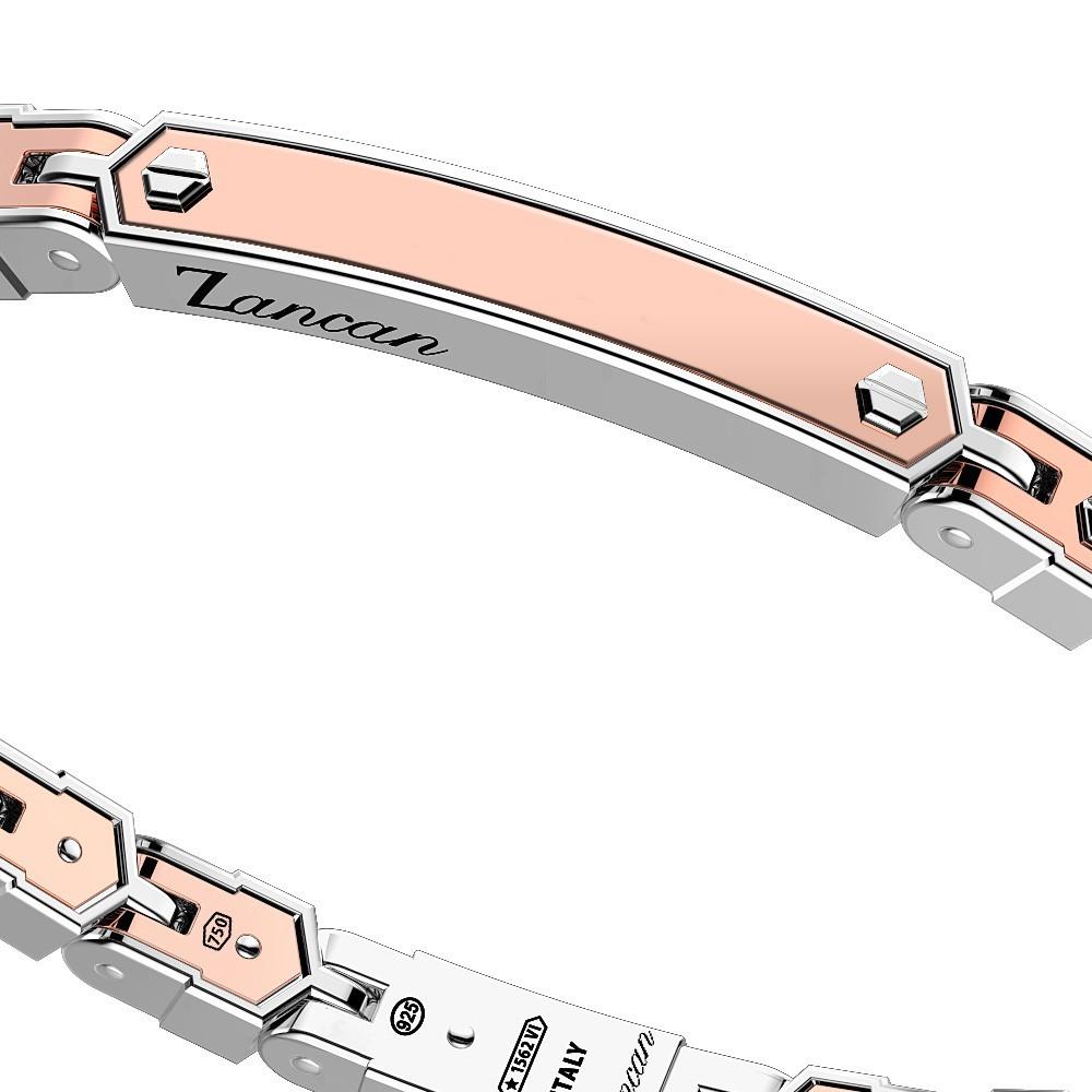 Zancan Bracciale Zancan in oro rosa 18k ed argento con targa Offerte speciali