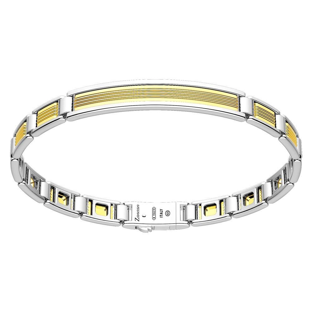 Zancan Bracciale Zancan in oro 18k ed argento con targa