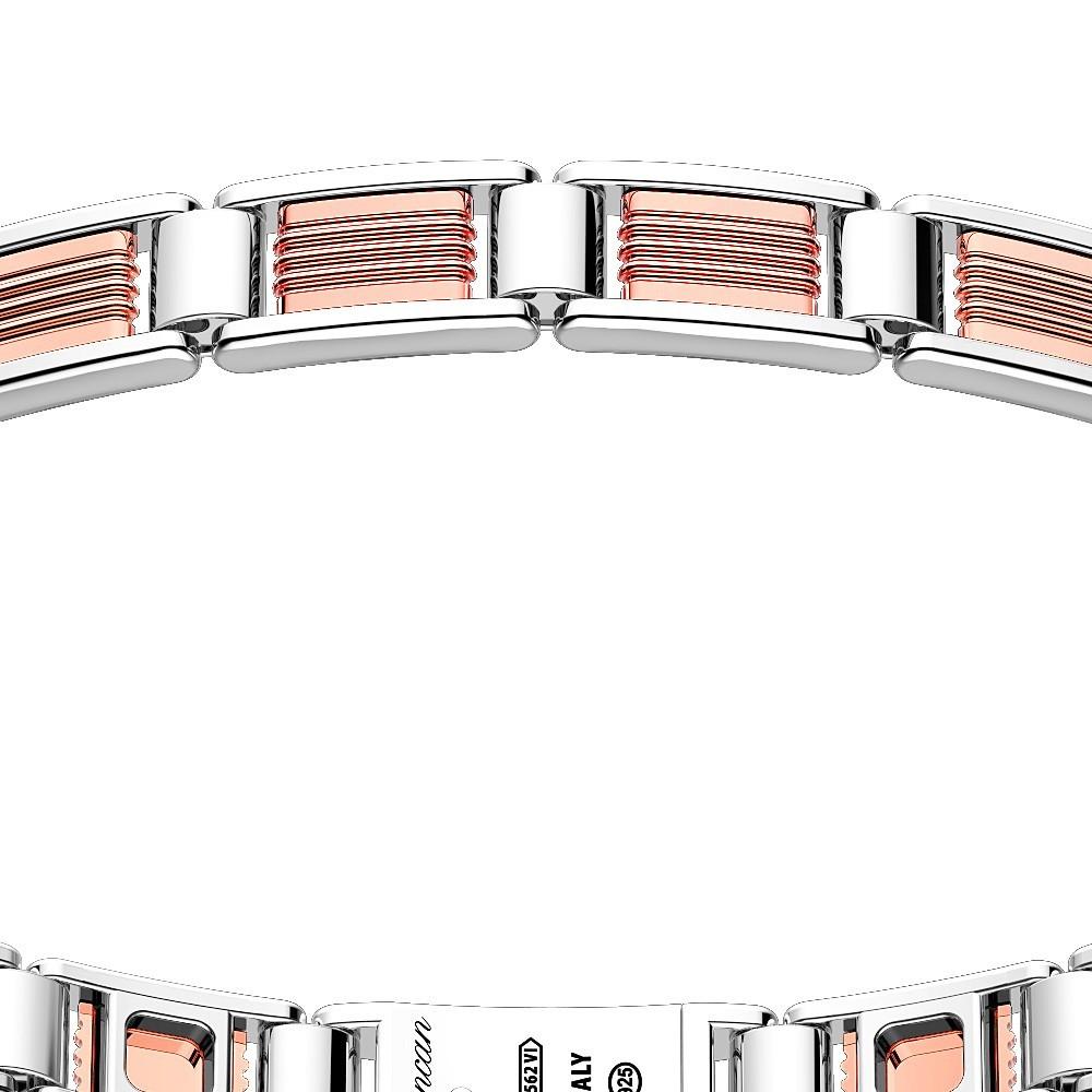 Zancan Bracciale solo maglia Zancan in oro rosa 18k ed argento Ritorno libero