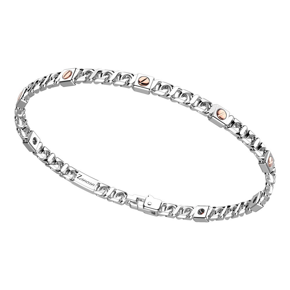 Zancan Bracciale a grumetta Zancan in argento con viti in oro rosa Enormi sconti