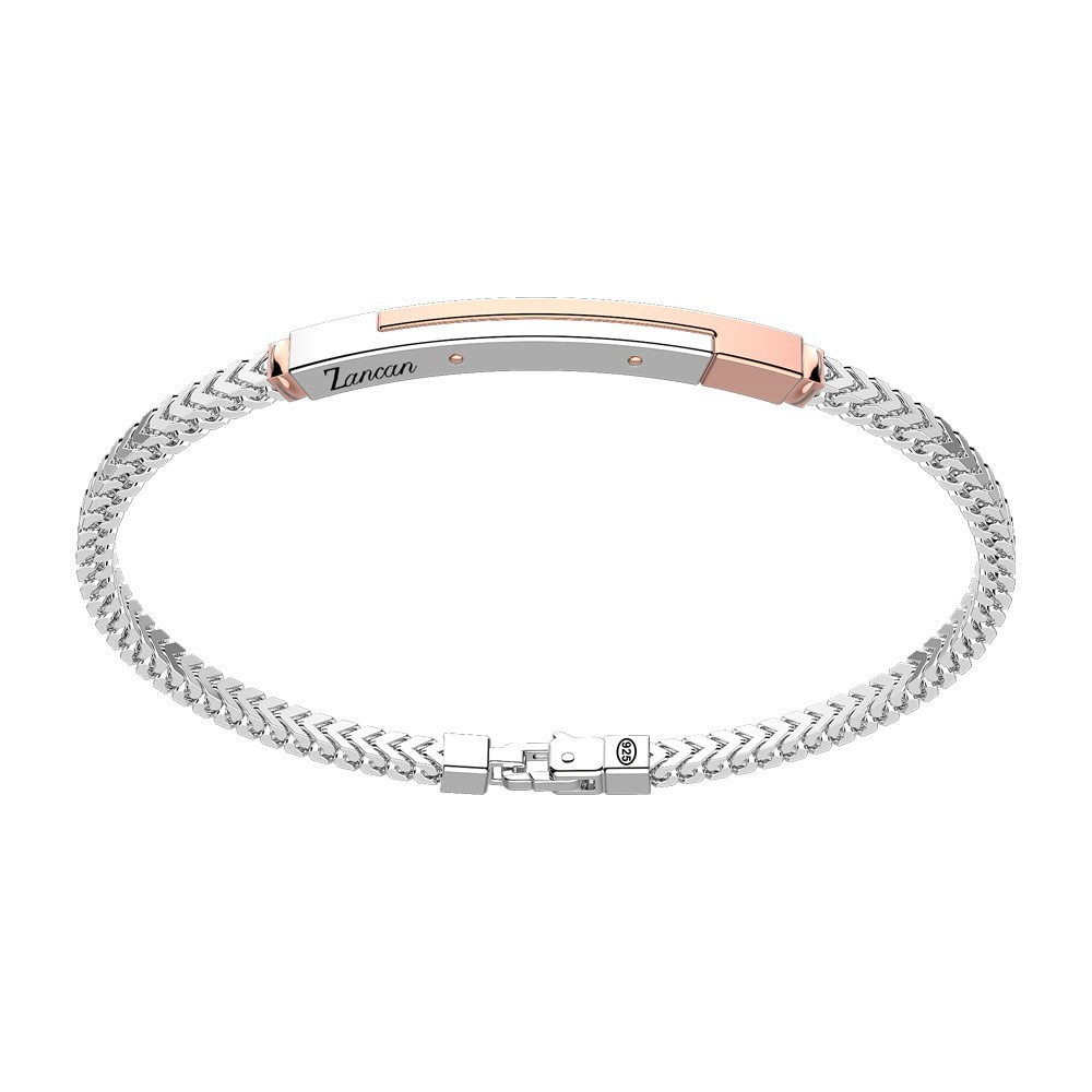 Zancan Bracciale Zancan in argento con targa ed inserti in oro rosa Limitato a 3 giorni