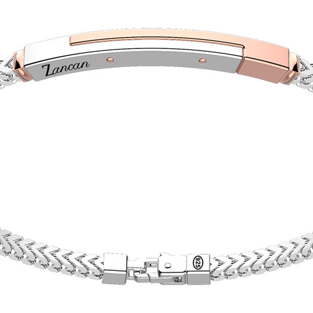 Zancan Bracciale Zancan in argento con targa ed inserti in oro rosa Limitato a 3 giorni